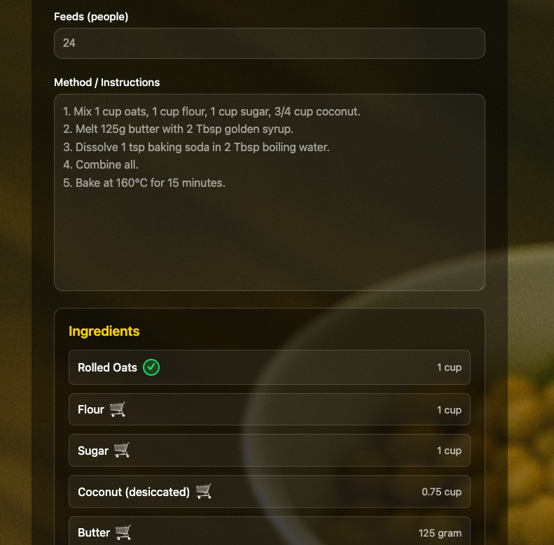 Recipe View
